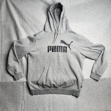 PUMA Men's Essentials Big Logo Hoodie Heather Gray Medium