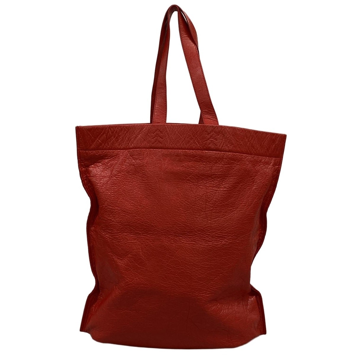 バレンシアガ　ショッパー赤 BALENCIAGA_ スーパーマーケットショッパー トートバッグ レザー 赤