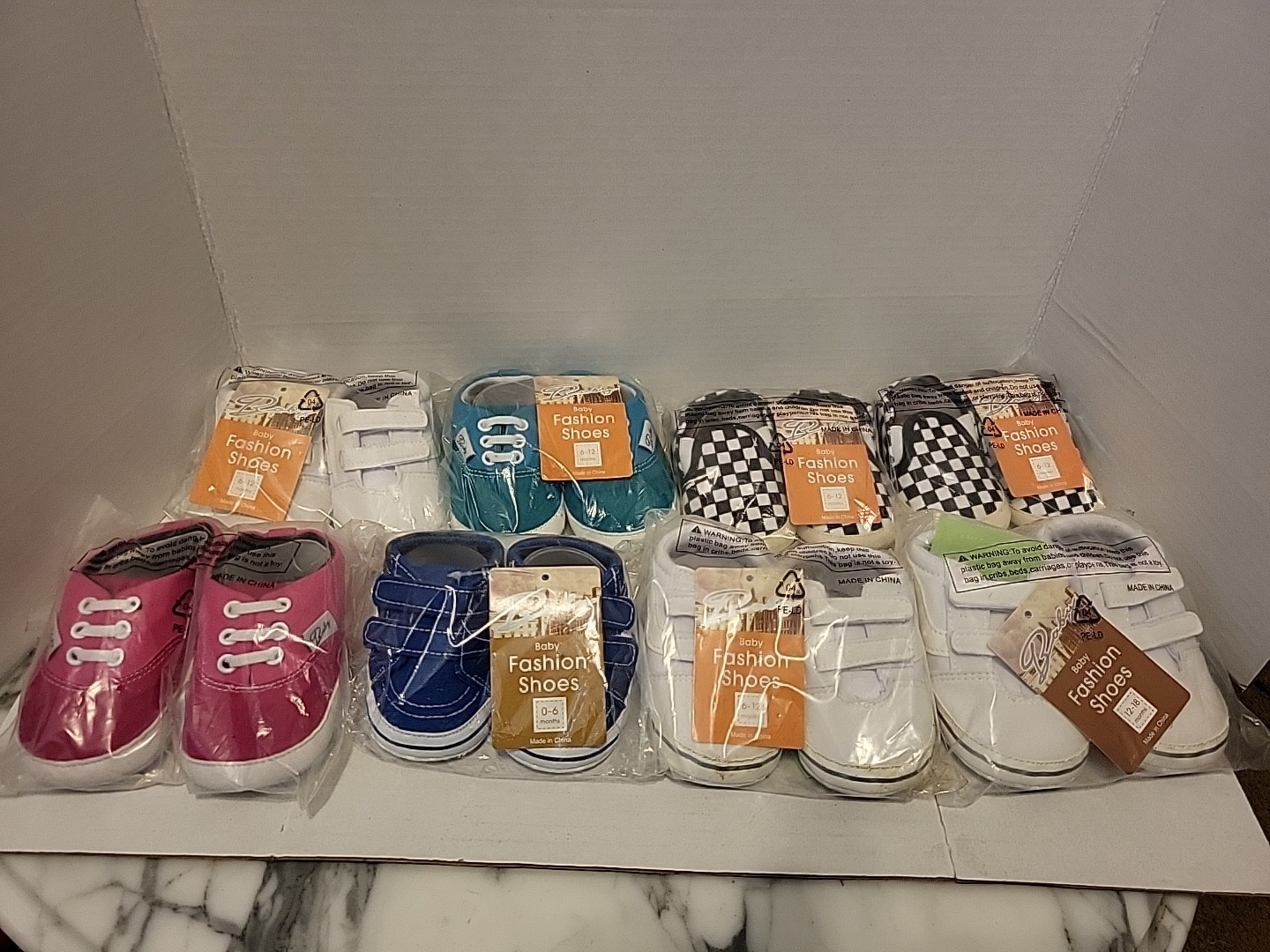 Baby Shoe Lot .5  6 To 12 Months ,1 0 To 6 Mths,1 12-18 Mths And I Size 3. New