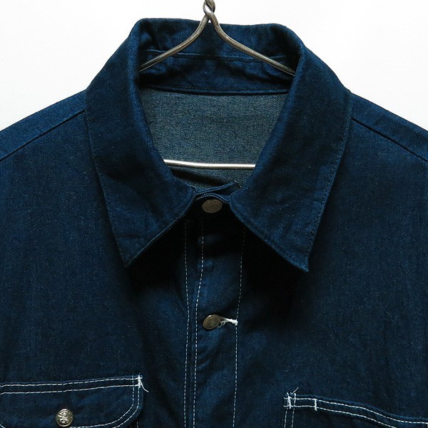 Vtg 90s POINTER Denim Coverall Chore Coat Jacket Workwear men's 42