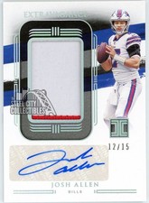 Josh Allen 2021 Panini Impeccable Extravagance Patch Autograph Card EPA-JA 12/15