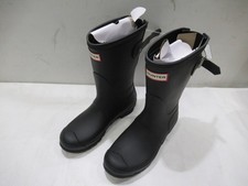 Hunter Women's Original Short Rain Boots Size 7 Black Waterproof - Back Adjust