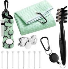Golf Accessories Kit Bag Towel Tees Divot Tool Cleaner Brush