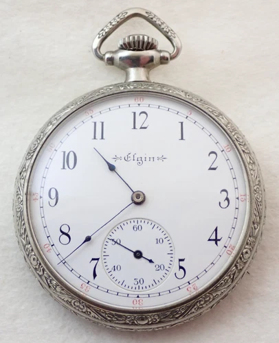 ANTIQUE 16s ELGIN GRADE 280 17 JEWEL ENGRAVED TRAIN POCKET WATCH