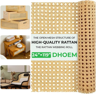 24'' x 10FT Natural Rattan Cane Webbing Roll, Rattan Material