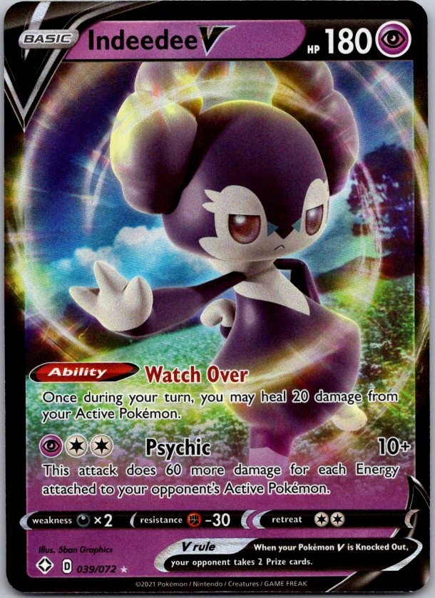 Indeedee V Holo Ultra Rare Shining Fates 039/072 NM