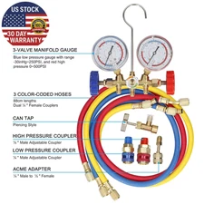 For R12 R22 R404A R134A Refrigerant Manifold Gauge SET Air Condition Refrigerati