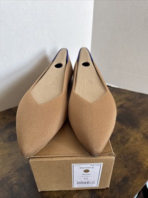 Rothy s Women s The Point Flat Size 10 Color Wren Tan NEW In box