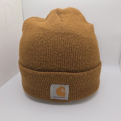 Carhartt Watch Hat Beanie Youth Size Brown Knit Cuffed Winter Cap FA19 Authentic