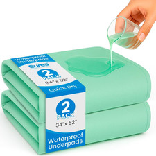 Sures Washable, Waterproof Bed Pad  Mattress Protector for Incontinence 34" X