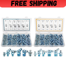  SAE & Metric Grease Fittings Kit, 220PCS Hydraulic Grease Zerk Assortment 