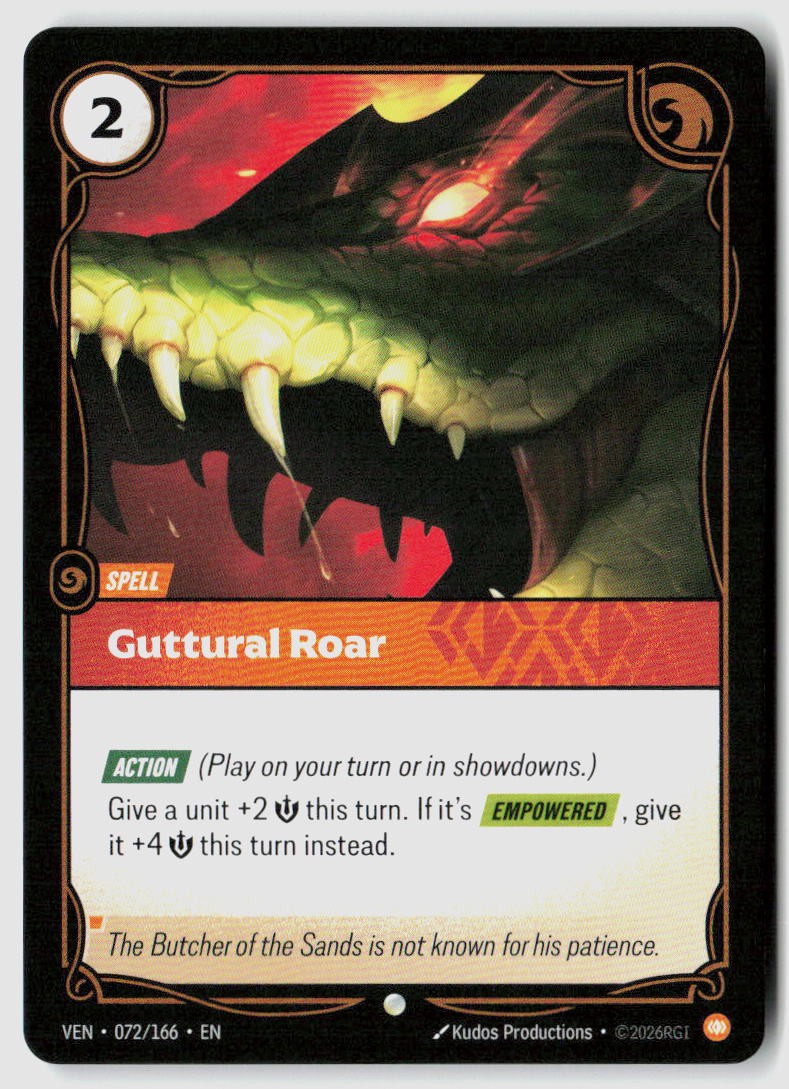 Guttural Roar 072/166 Vendetta Riftbound NM/M