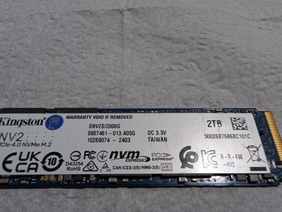 Kingston NV2 2TB Internal SSD SNV2S/2000G PCIe4 Gen4x4 NVMe M.2