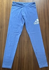 adidas Big Girls Sportswear Logo Graphic Active Tights Blue Medium