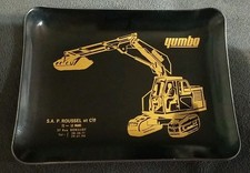 VINTAGE - Vide poche 70's Tractopelle YUMBO . 8,6x11,3cm . Décor Doré - TBE