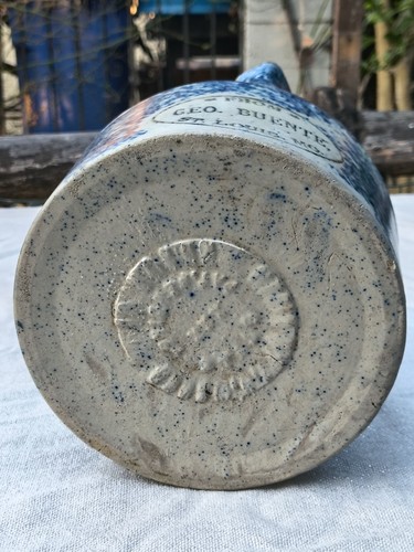 Rare Vintage Blue Sponged Jug - From Geo. Buente, St. Louis, MO - Bild 11 von 12