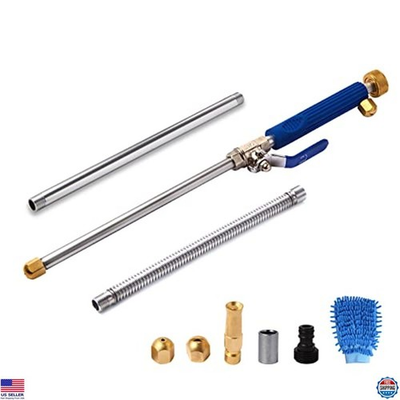 #ad Hydro Jet Pressure Washer Wand Flexible Garden Sprayer with 3 Nozzles Blue $48.22