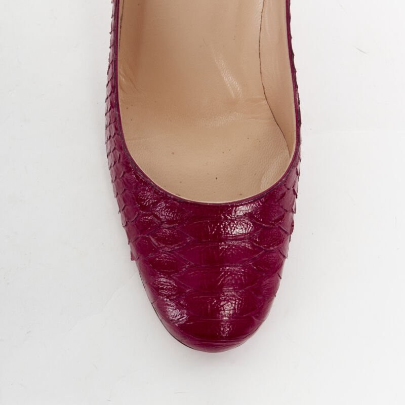 CHRISTIAN LOUBOUTIN Miss Gena 85 red glossy leather round