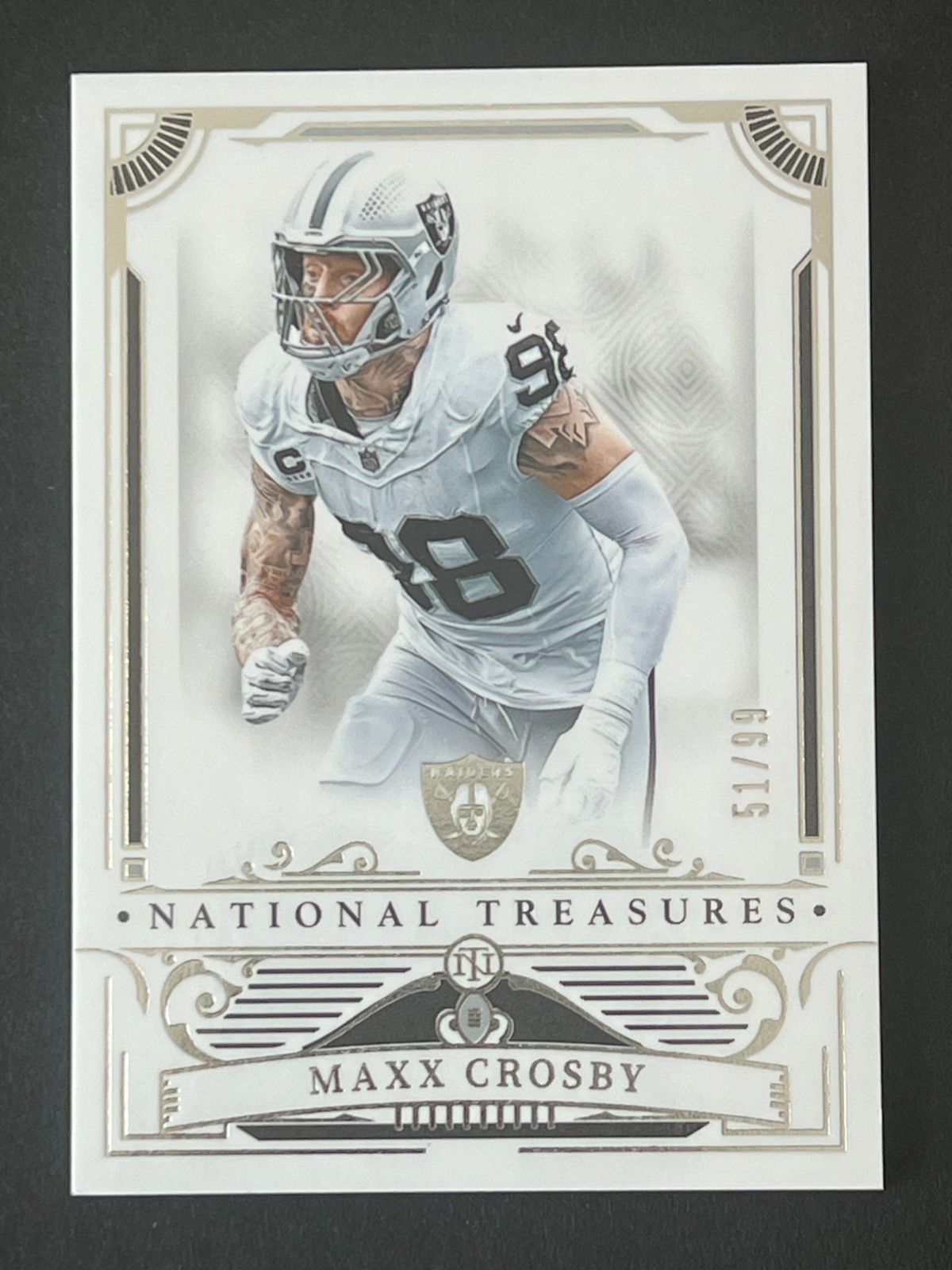 Maxx Crosby 2025 National Treasures #ed 51/99