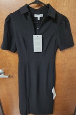 Dress The Population Little Black Zip And Slits Dress Size XXS NWT