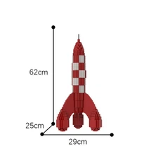 Compatible Red and White Checkered Moon rocket Model 1525 Building Toys