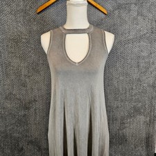 American Eagle Gray Choker Neck Cutout Sleeveless Mini Dress Womens Medium 1018