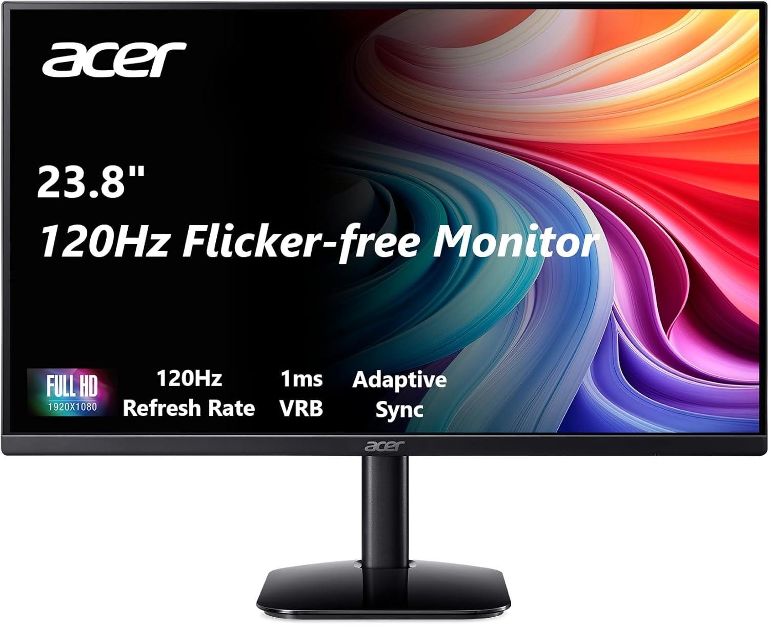 Acer KB2 Essential 23.8"Monitor LCD 1920x1080 120Hz KB242Y G0BI Refurbished