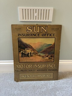 Original pictorial motoring showcard. Advertising sign not enamel sign.