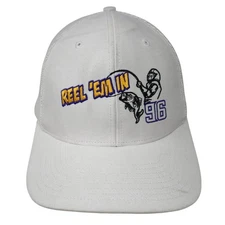 Reel 'Em In 96 Snapback Trucker Hat White OS Adjustable Mesh Back Richardson