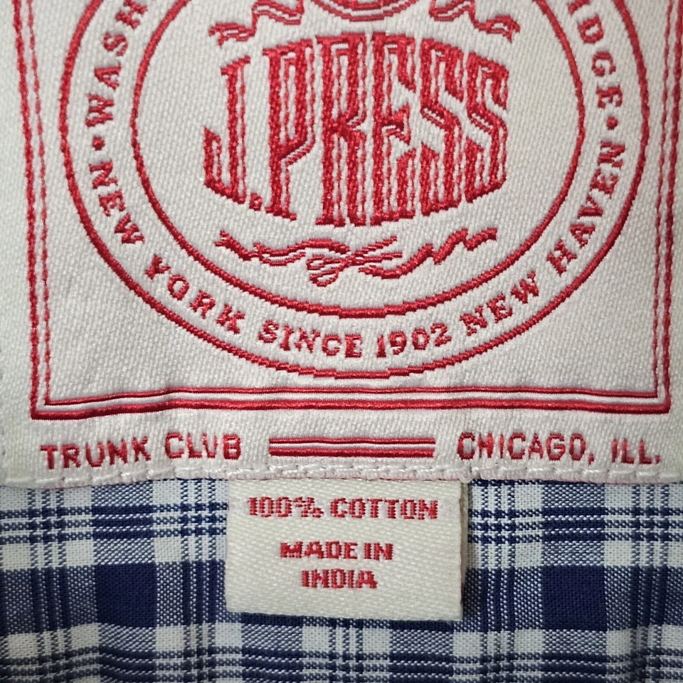 J. Camisa de vestir Press para hombre grande Oxford algodón abotonada clásica preppy  Foto 2 de 4