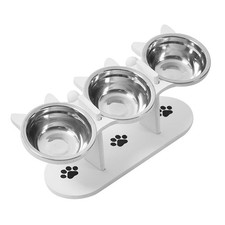 Elevated Cat Bowls 3 Raised Food Water Bowls Set Pet Bowls