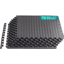 24SQFT-120SQFT Puzzle Exercise Mat for Home Gym, EVA Interlocking Foam Floor ...
