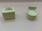 Vintage Fisher Price Little People White Bathroom Sink and Toilet