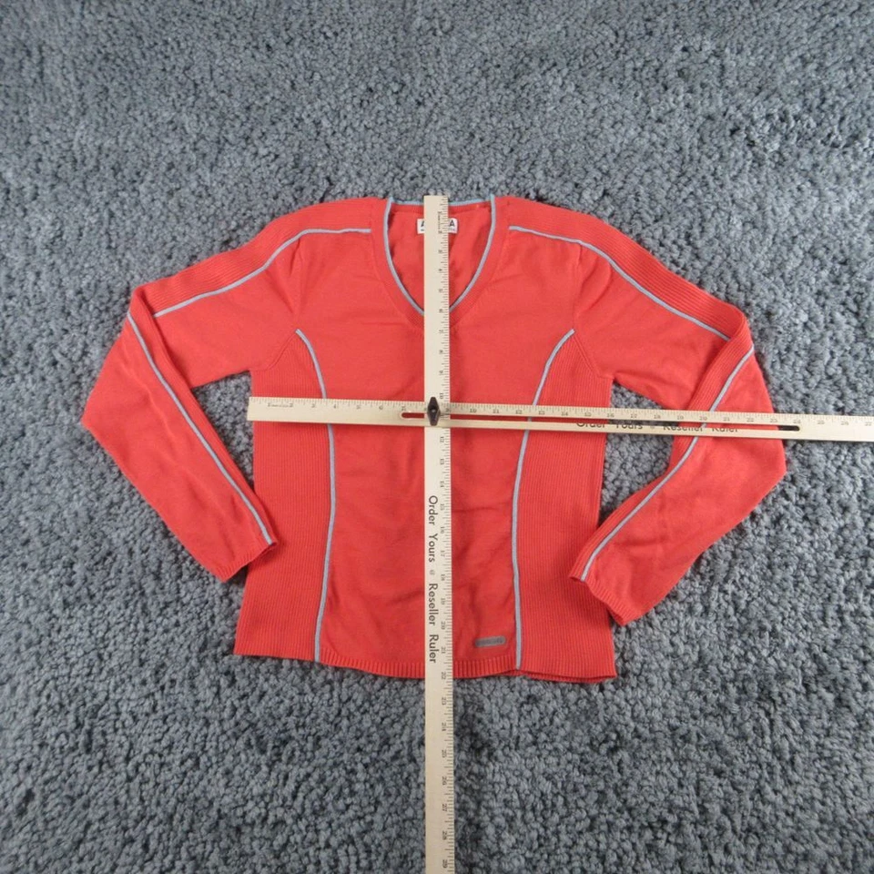 Suéter Annika Cutter Buck Mujer Mediano Rosa Naranja Mezcla Manga Larga Pullover Foto 3 de 4