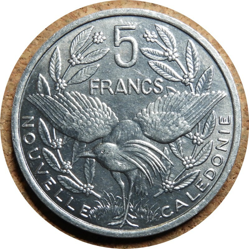 elf New Caledonia French 5 Francs 1994 IEOM Kagu Bird