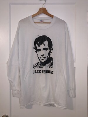 1980s Vintage Jack Kerouac (American Novelist) Long Sleeve T-Shirt size XL 80s