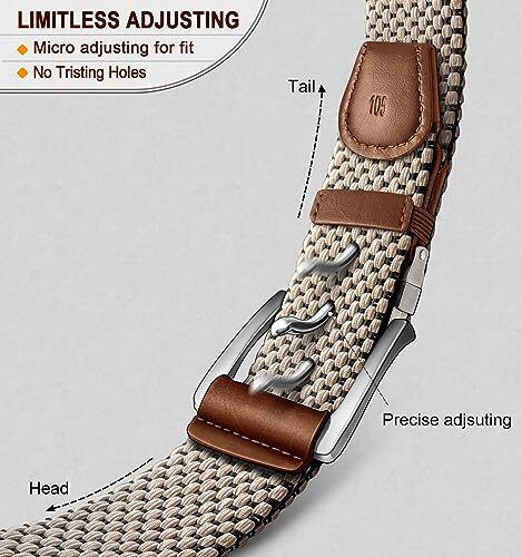 Golf Belt Men, Mens Woven Stretch Braided Gift Belt -1 Belt but Reversible for - Picture 5 of 12
