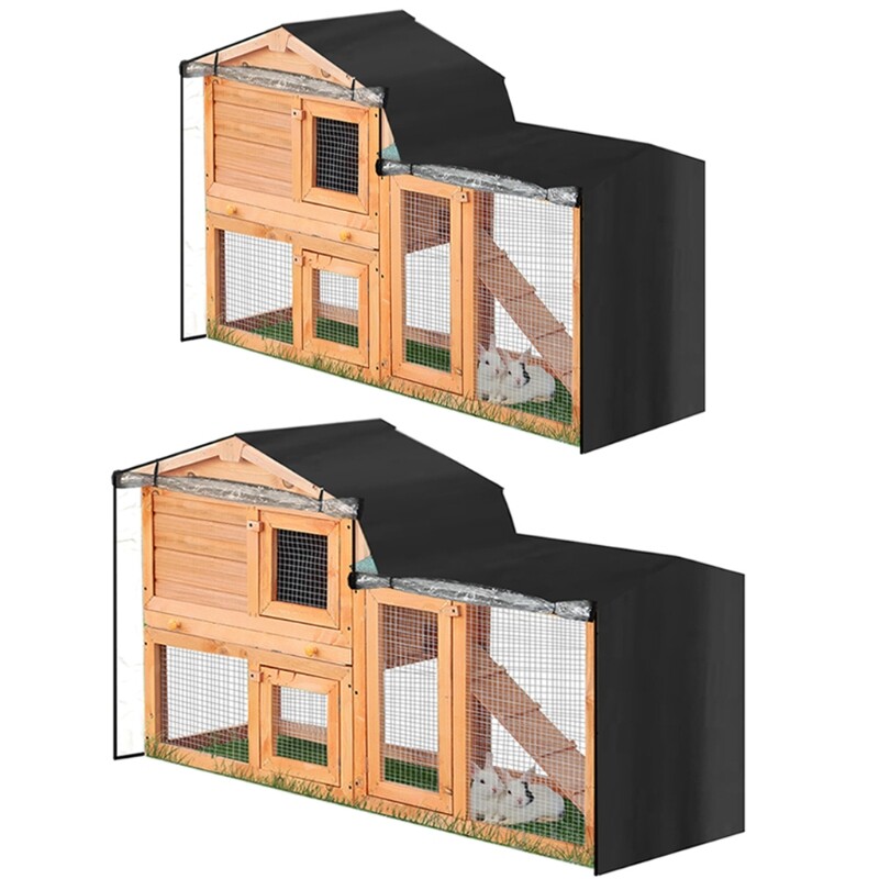 Rabbit Hutch Cover Thermal Covers for Cage with Pointed Window Easy to