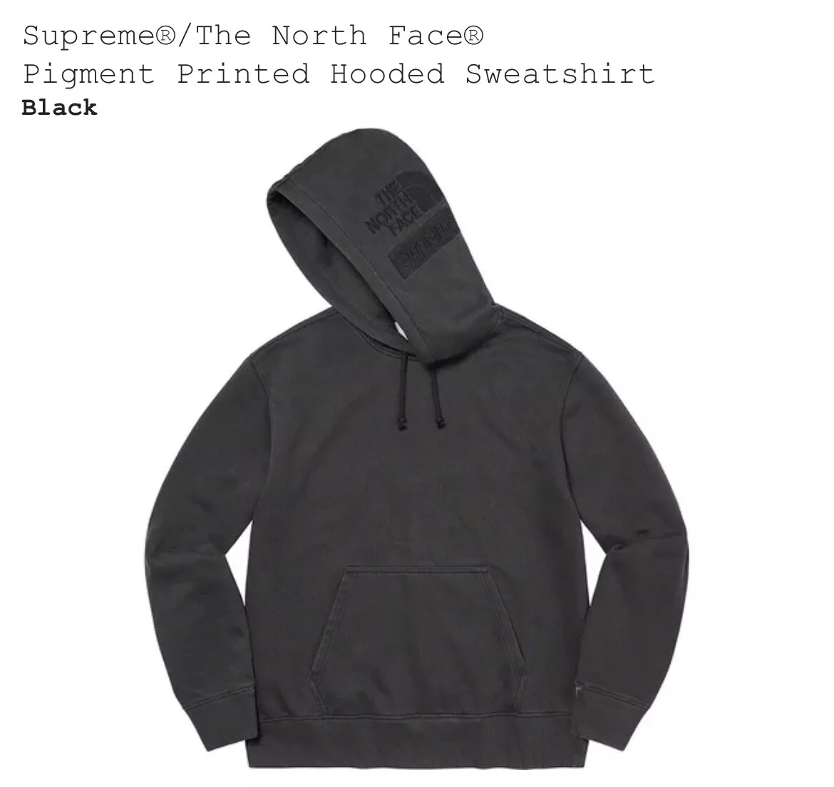 New Supreme® x The North Face® Pigment Printed Hooded Sweatshirt - Sz M -  Black