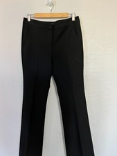 Tibi Women's Black Mid Rise Stretch Flared Trousers Sz 8 Dress Pants Career Wear