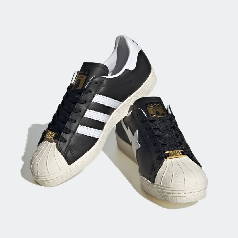 Adidas x BAPE Superstar 80s Core Black Off White IF2385 US 4-14 Brand New