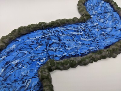 Flusswasser Set 28 mm Wargames Warhammer Modell Streuung Landschaft Gelände 40k 3d