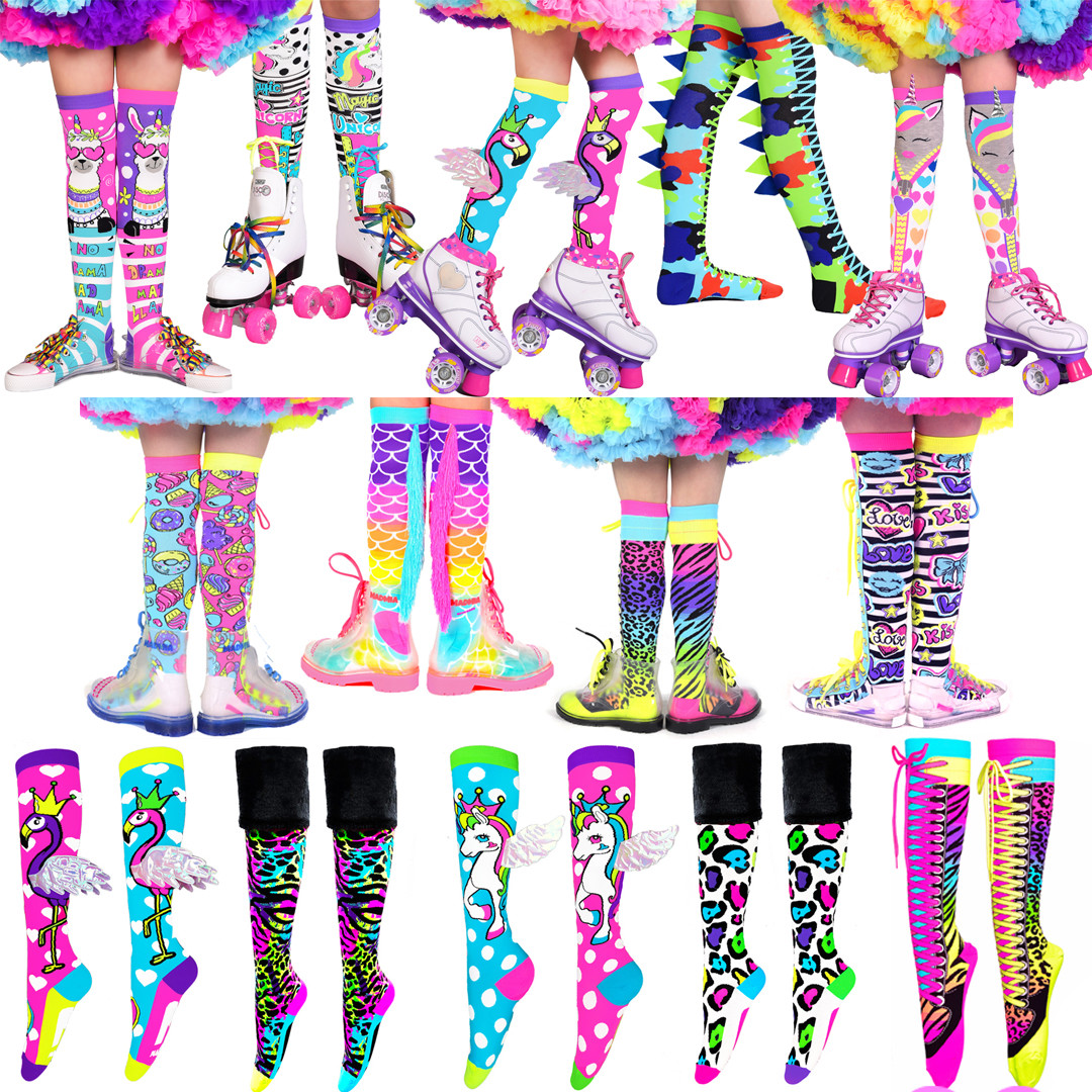 MADMIA SOCKS Girls Adults Knee High Colorful Crazy Funky Cool
