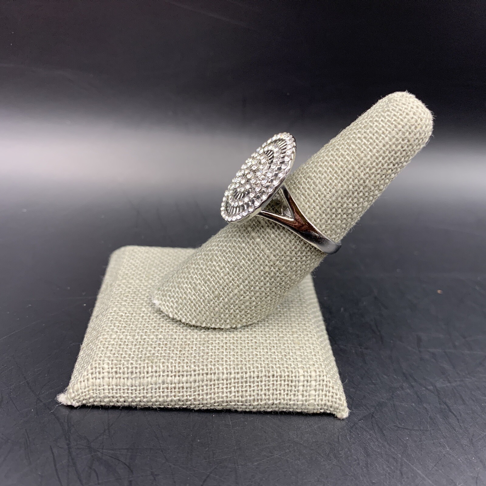 Clear Rhinestone Round Statement Ring Size 7.25 L… - image 4