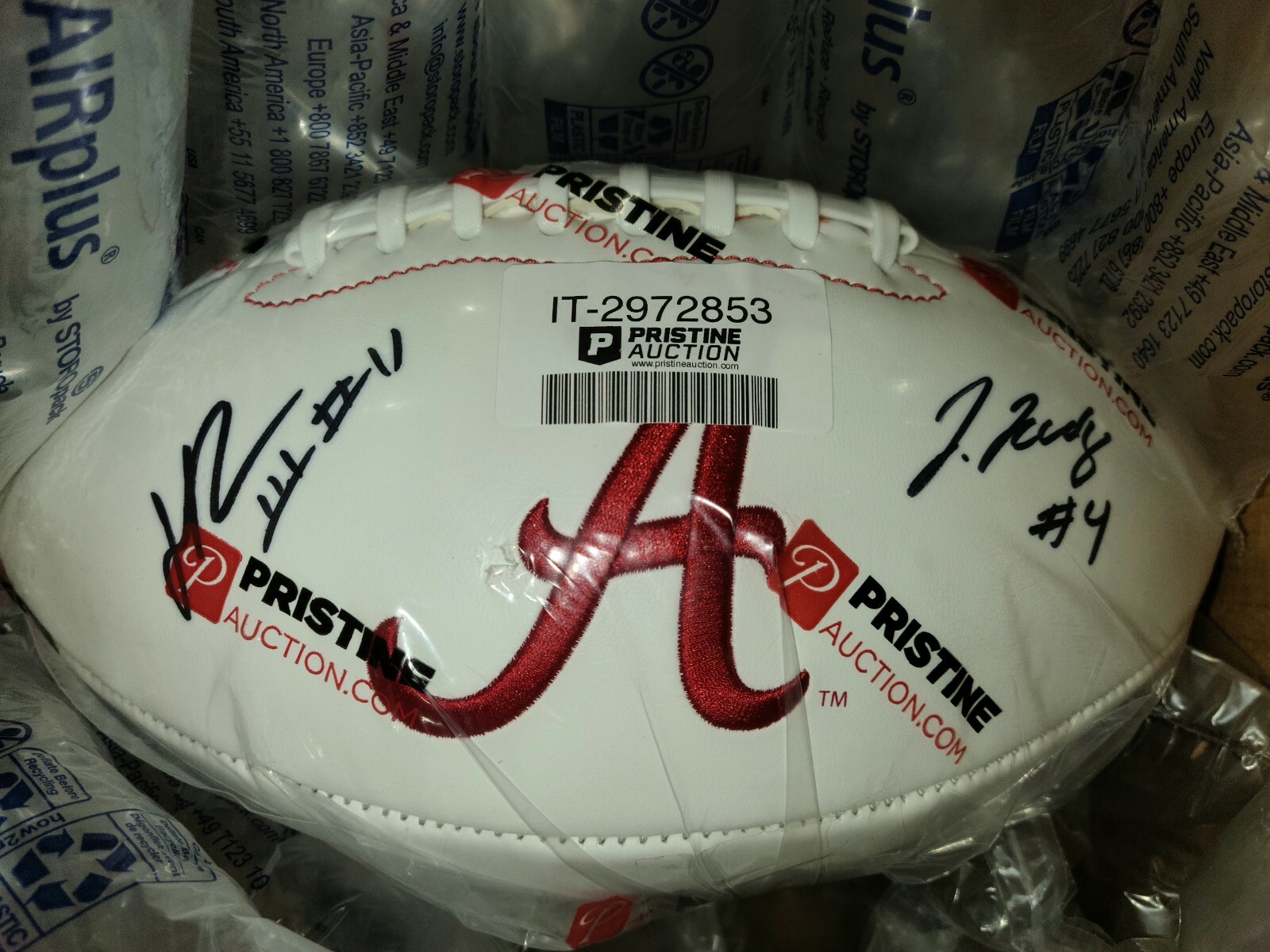 Henry ruggs III Autographed Signed Alabama Crimson Tide football by Jerry Jeudy & Henry Ruggs 