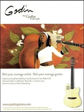 Stampa pubblicitaria chitarra India Arie Acoustic Soul 2001 Godin Multiac Nylon SA