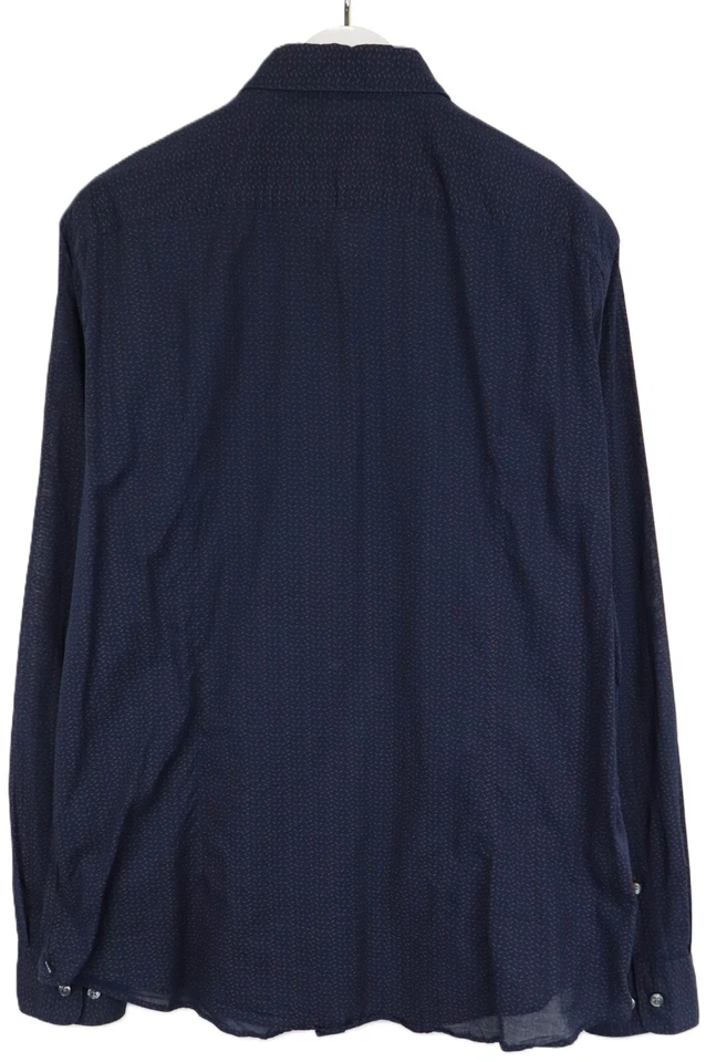 Hugo Boss Ronni Slim Fit Shirt Herren XL Muster Blau Langarm Geknopft - Bild 2 von 4