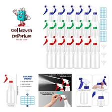 18 Pcs 16 Oz Plastic Spray Bottle Bulk Empty Refillable Spray Bottles for Cle...