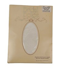 Bridal Belles Cream Pantyhose Nylon Lycra Petite Floral Lace 1980 USA Wedding