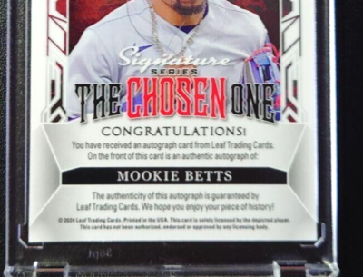 5枚限定 Leaf Mookie Betts Auto Leaf 2024 Mookie Betts Autographed Card Los Angeles Dodgers